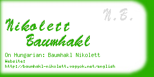 nikolett baumhakl business card